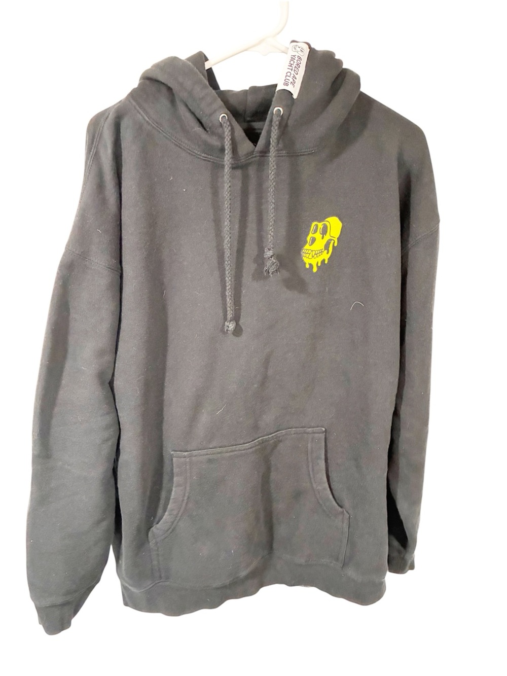 Bored Ape Yacht Club BAYC BORED SCRIPT HOODIE Black Pullover Size XL